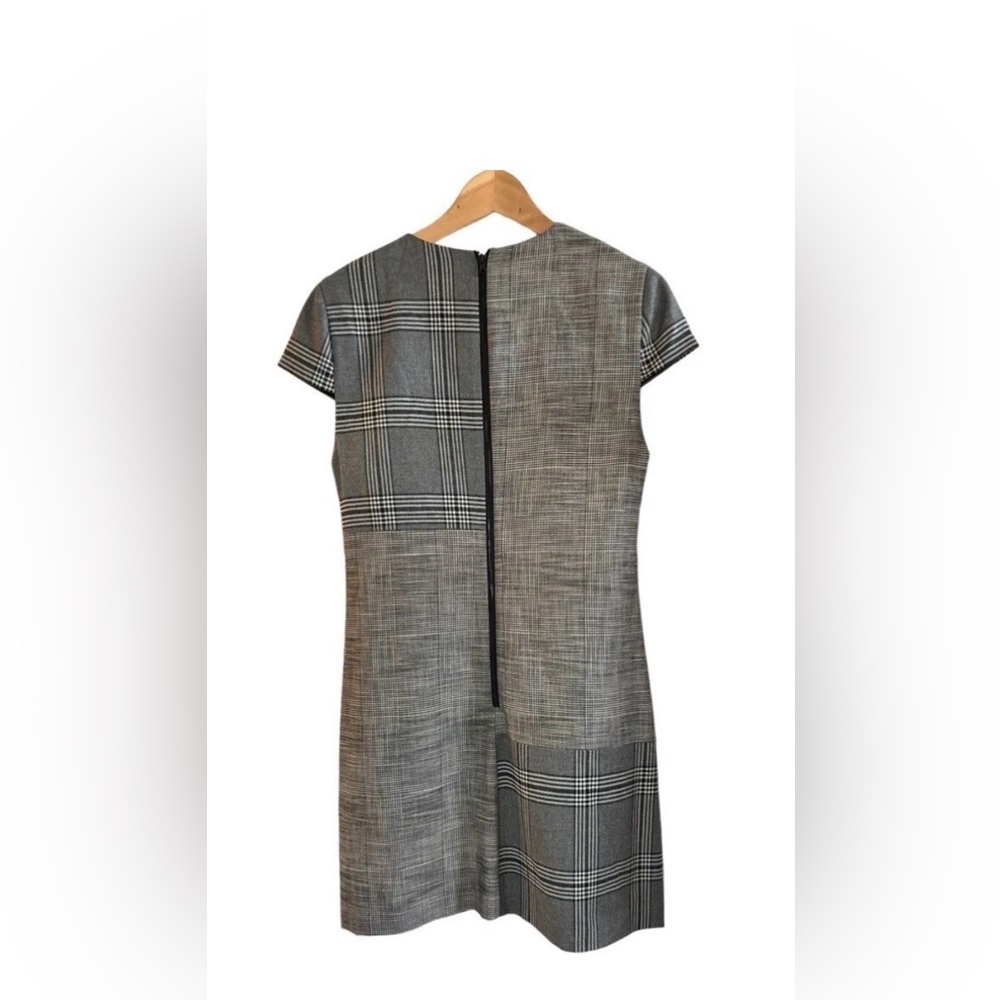 Alice & Olivia Grey Colley Mixed Plaid Sparkle Cap Sleeve Mini Dress Size 6 - Picture 2 of 6